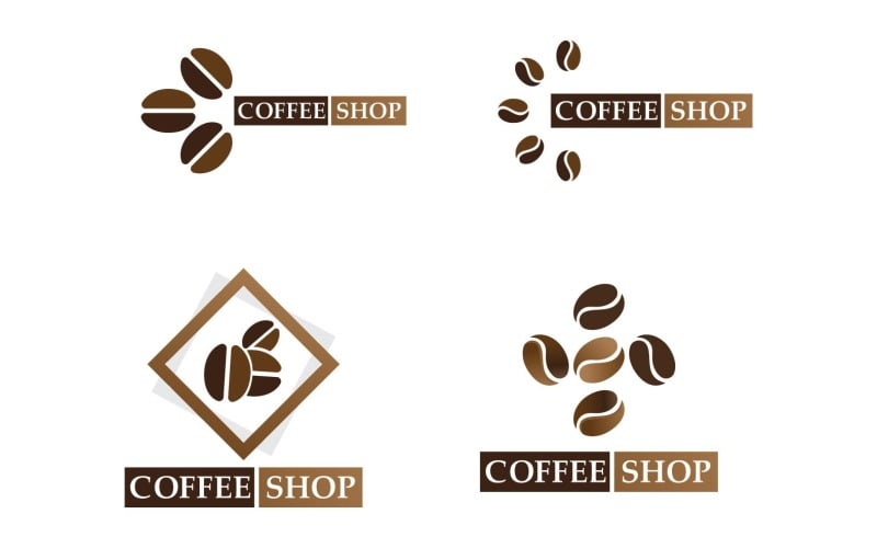 Kaffeebohne-Logo und Symbol V28