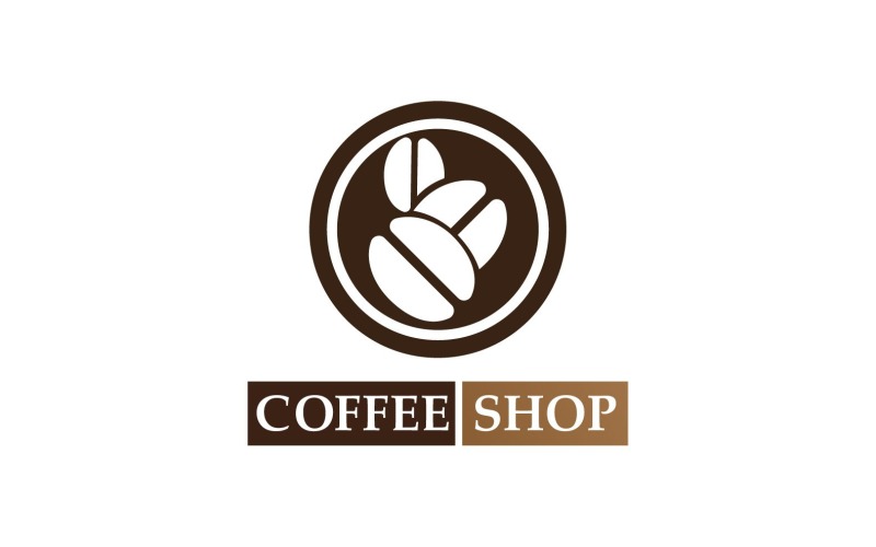 Kaffeebohne-Logo und Symbol V4