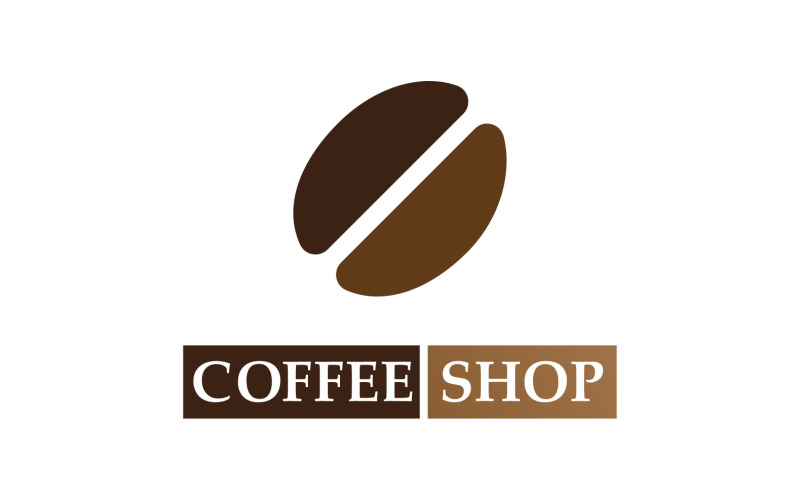 Kaffeebohne-Logo und Symbol V5