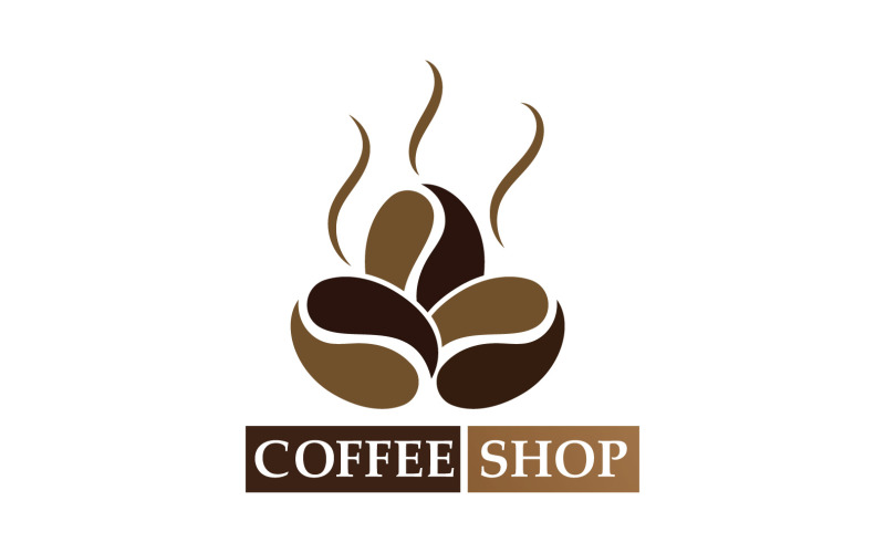 Kaffeebohne-Logo und Symbol V8