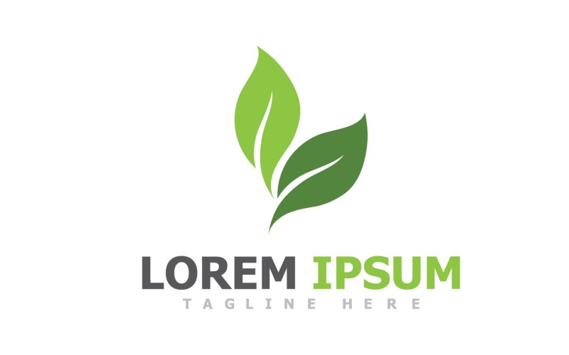 Liść Zielony Natura Logo Wektor V2