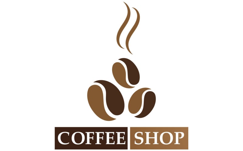 Logo et symbole de grain de café V10