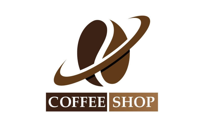 Logo et symbole de grain de café V13