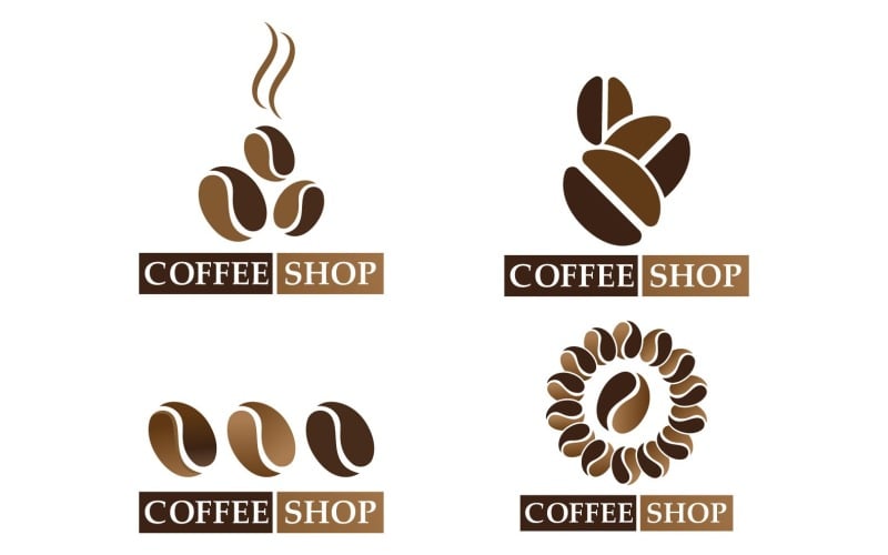 Logo et symbole de grain de café V29
