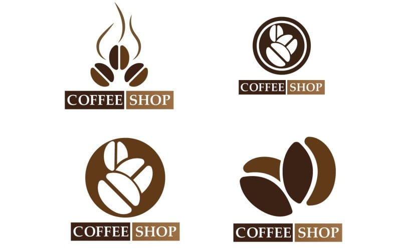 Logo et symbole de grain de café V30