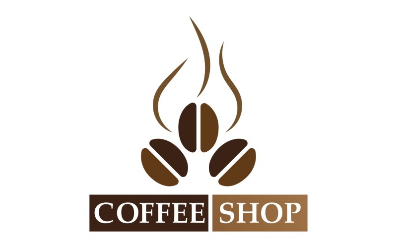 Logo et symbole de grain de café V3