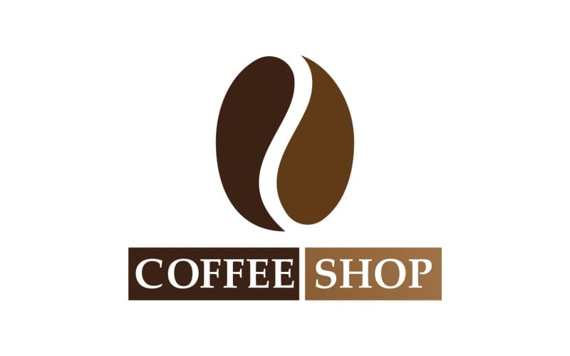 Logo et symbole de grain de café V6