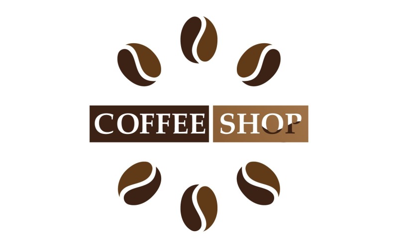 Logo et symbole de grain de café V7