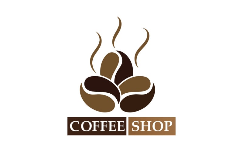 Logo et symbole de grain de café V8