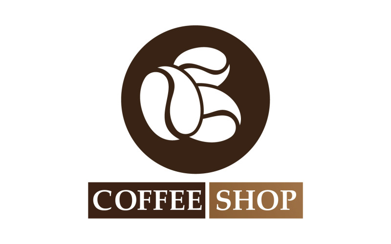Logo et symbole de grain de café V9