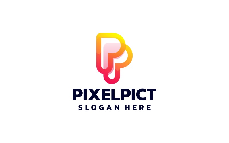 Logotipo de degradado de línea de letra P