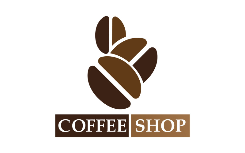 Logotipo e símbolo do grão de café V11