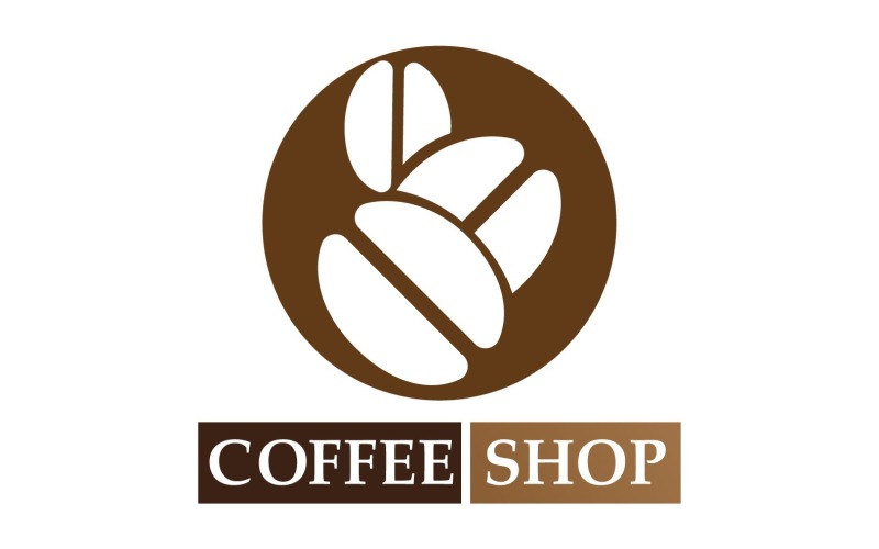 Logotipo e símbolo do grão de café V12
