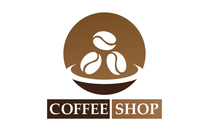 Logotipo e símbolo do grão de café V14