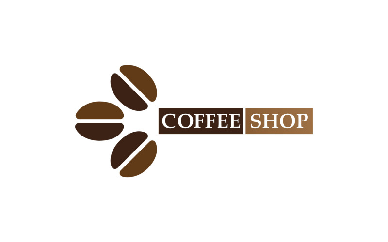 Logotipo e símbolo do grão de café V15