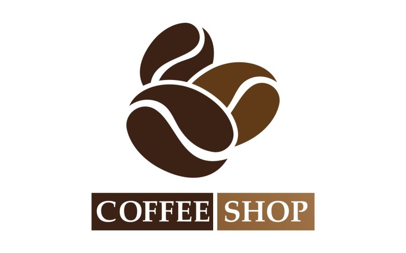 Logotipo e símbolo do grão de café V17