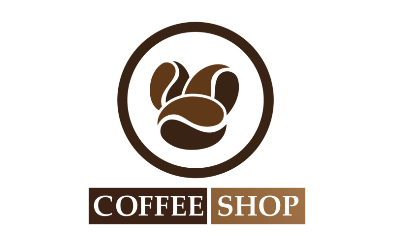 Logotipo e símbolo do grão de café V18