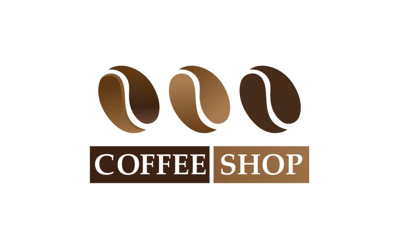 Logotipo e símbolo do grão de café V19