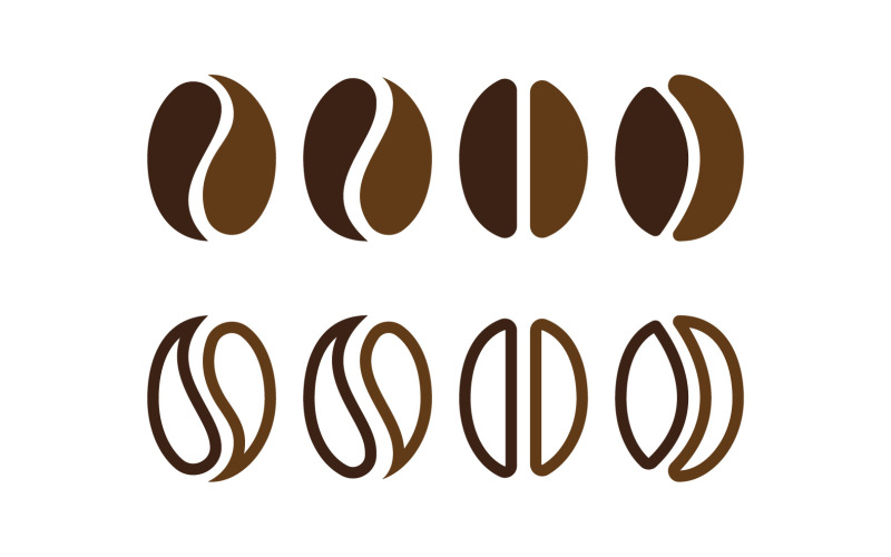 Logotipo e símbolo do grão de café V1