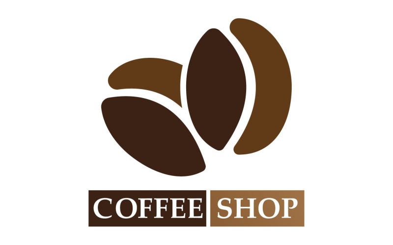 Logotipo e símbolo do grão de café V22