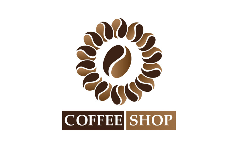 Logotipo e símbolo do grão de café V24