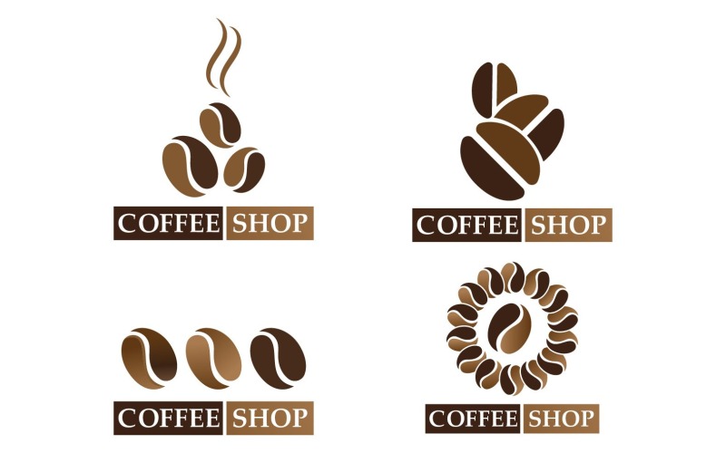 Logotipo e símbolo do grão de café V29