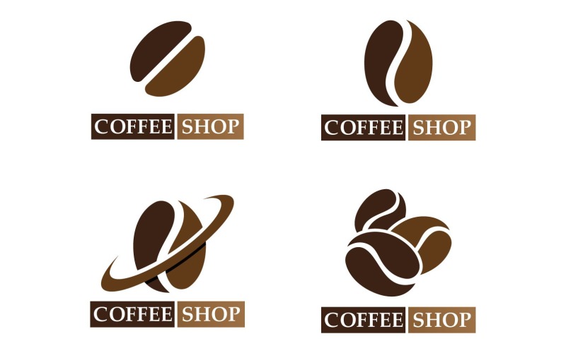 Logotipo e símbolo do grão de café V32