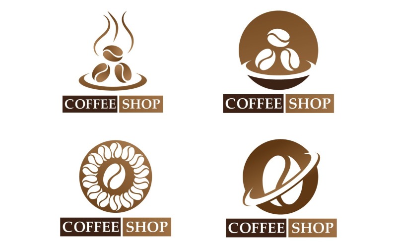 Logotipo e símbolo do grão de café V33