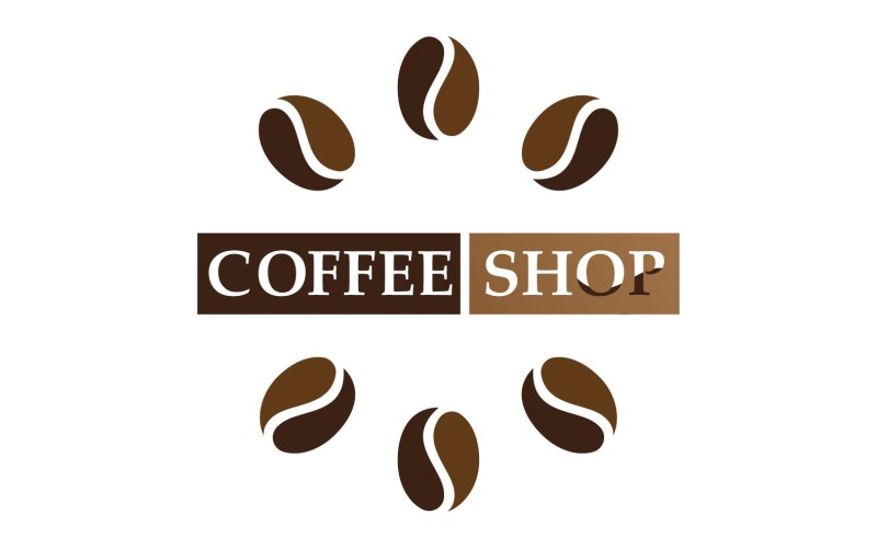 Logotipo e símbolo do grão de café V7