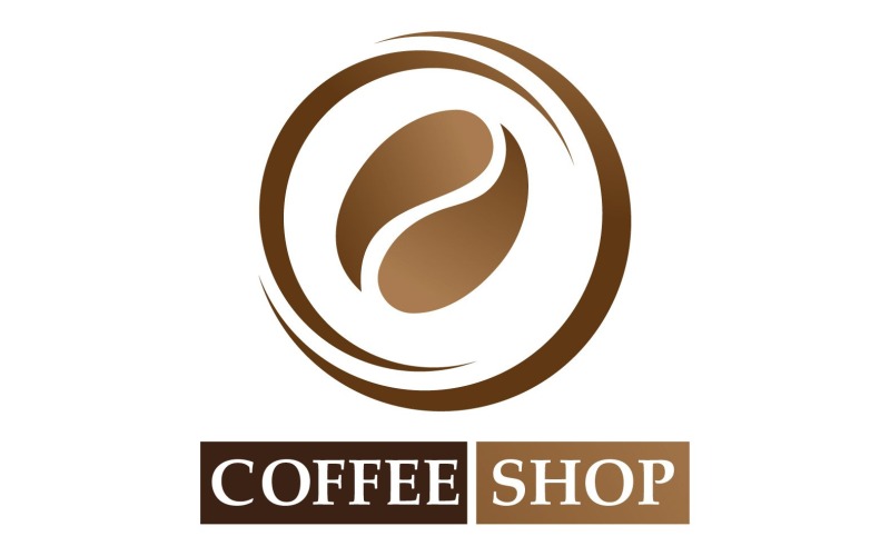 Logotipo y símbolo de grano de café V25