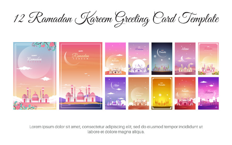 12 Modello di biglietto di auguri Ramadan Kareem