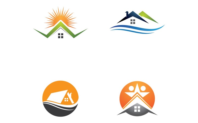 Casa e casa simbolo Logo Vector V31