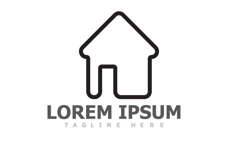 Hogar y casa Símbolo Logo Vector V5