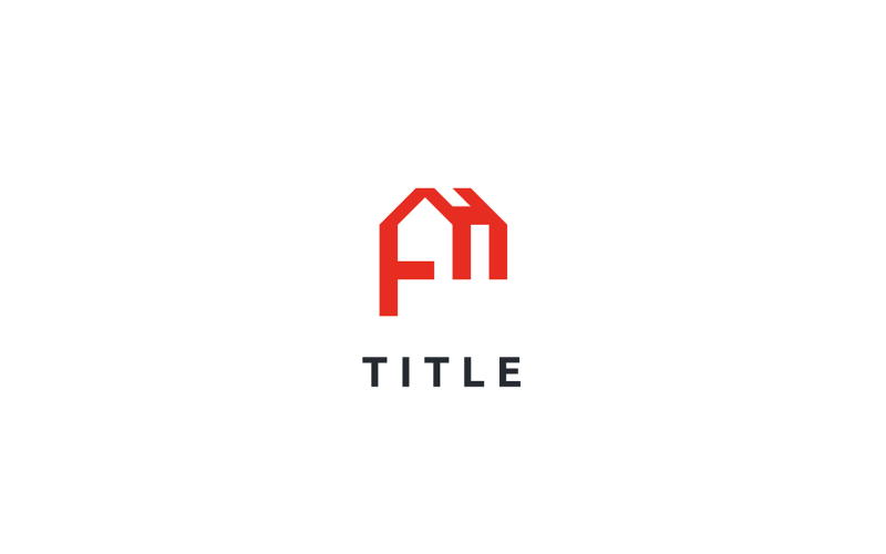 Logo de monogramme de propriété géométrique spacieux PH House