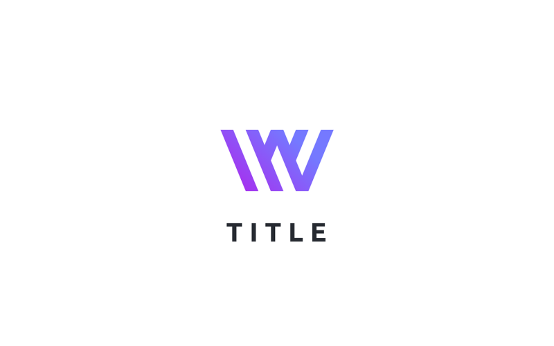 Prostorné geometrické W Purple Monogam Logo