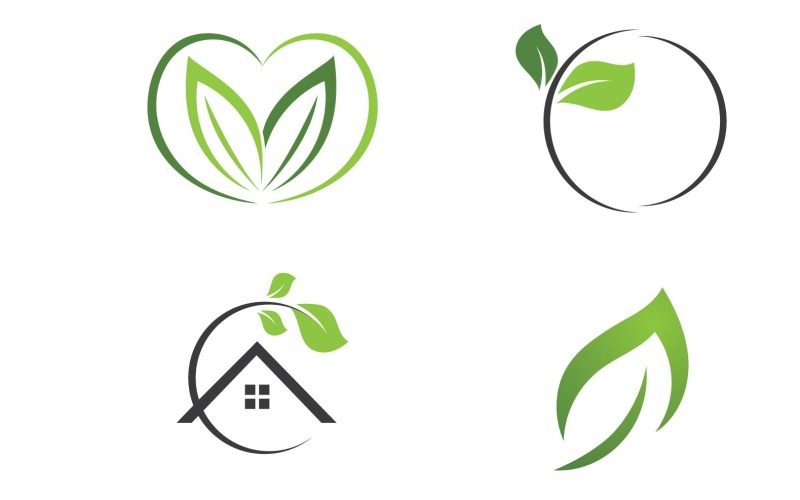 Yaprak Yeşil Logo Doğa Logo Vektör V17