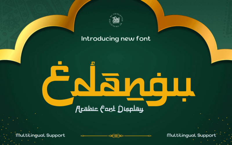 Edangu Arabic display font är ett nytt typsnitt inspirerat av det orientaliska som används i arabisk kalligrafi