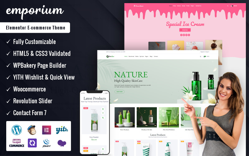 Emporium – Elementor Woocommerce online kiskereskedelmi áruház