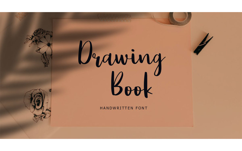 Fonte de script de pincel moderno de livro de desenho - fonte de script de pincel moderno de livro de desenho