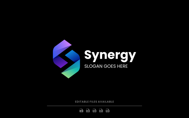 Logotipo de gradiente de sinergia de letras