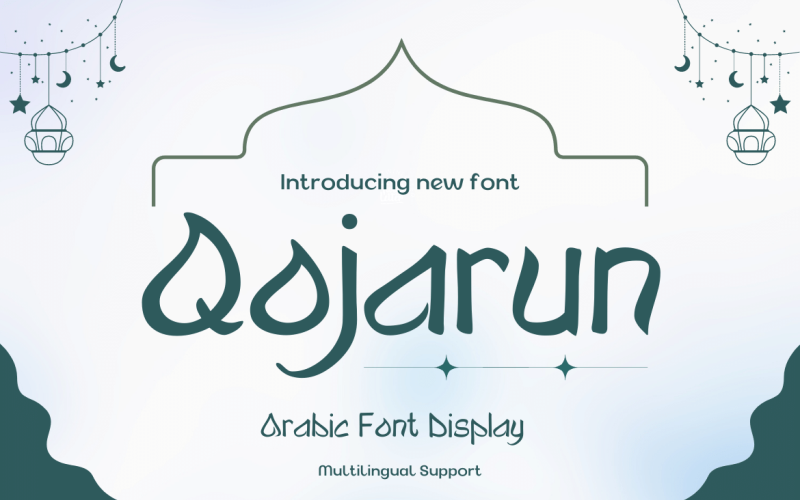 Представляем наш новейший шрифт под названием Qojarun с экранными шрифтами в арабском стиле.