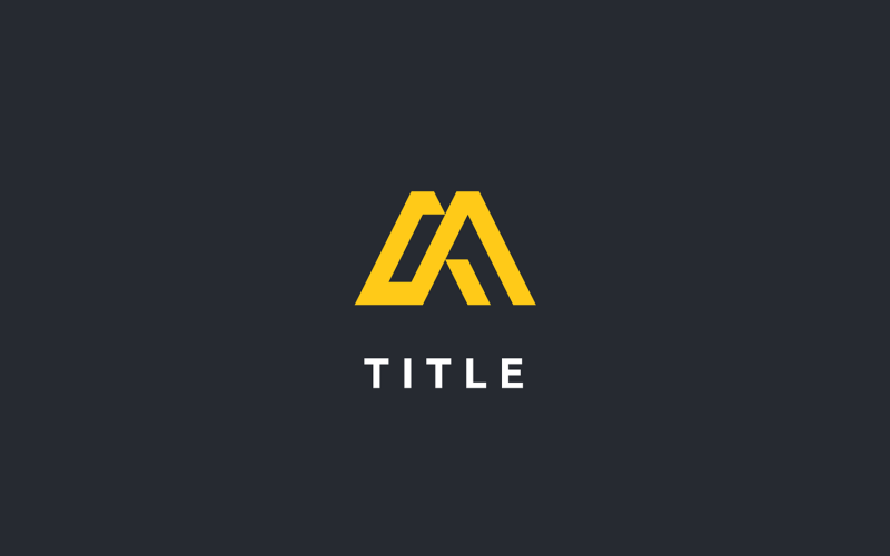 Просторий геометричний M жовтий логотип технології