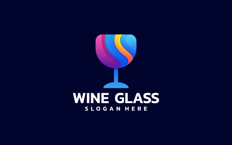 Kolorowe logo kieliszek do wina