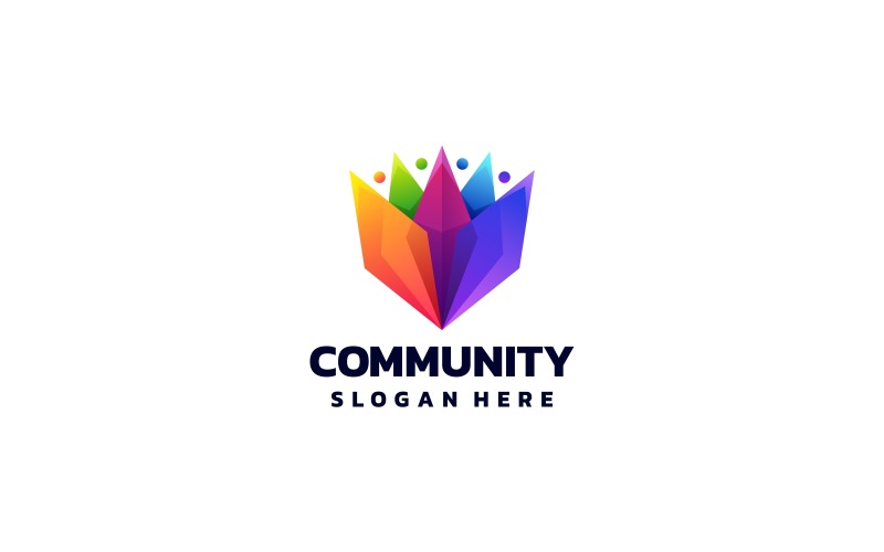 Сообщество Градиент Красочный Логотип