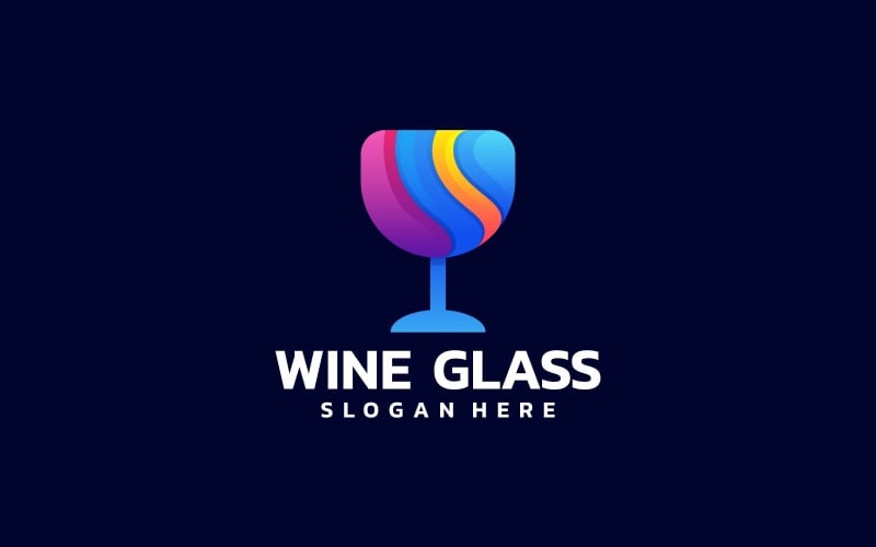 Wijnglas Gradiënt Kleurrijk Logo