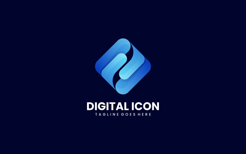 Digitális Ikon Gradiens Logo Design