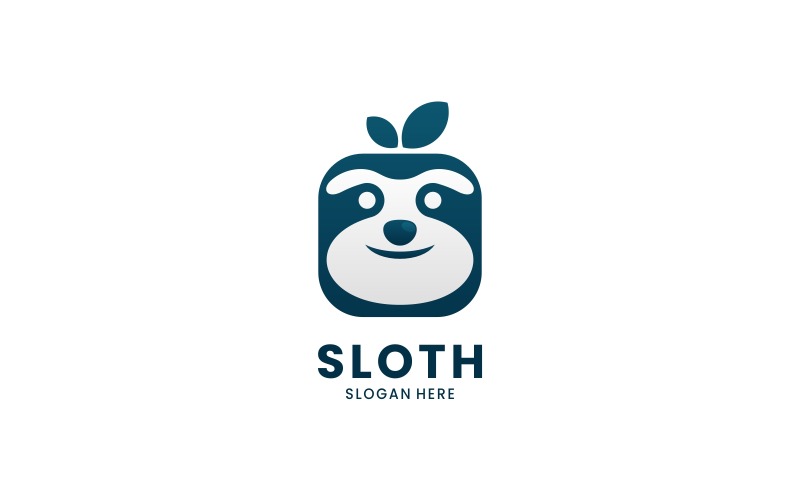 Diseño de logotipo de mascota simple perezoso