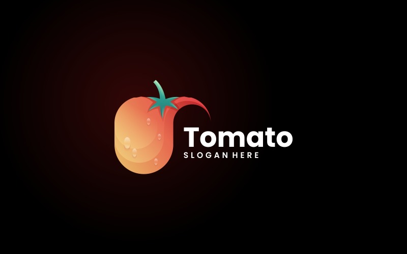 Diseño de logotipo degradado de tomate