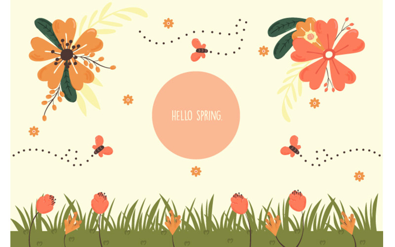 Frühling Hintergrund Konzept Illustration