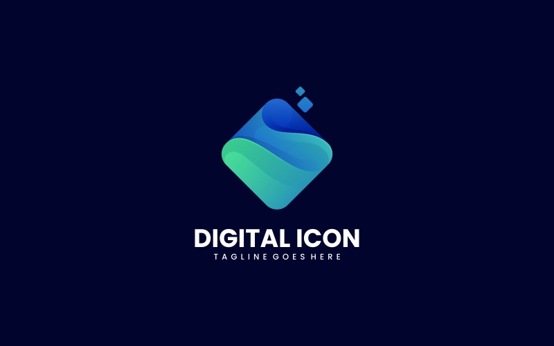 Gradientowy styl logo z cyfrową ikoną